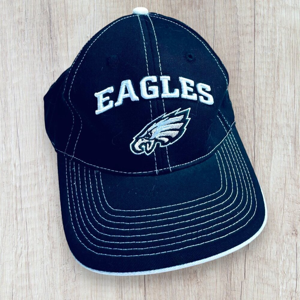 New REEBOK Philadelphia Eagles Black White Green Embroidered Baseball Cap Hat